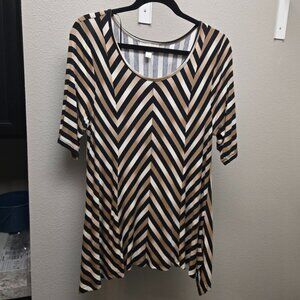 Women's Dana Buchman Striped Short Sleeve Top